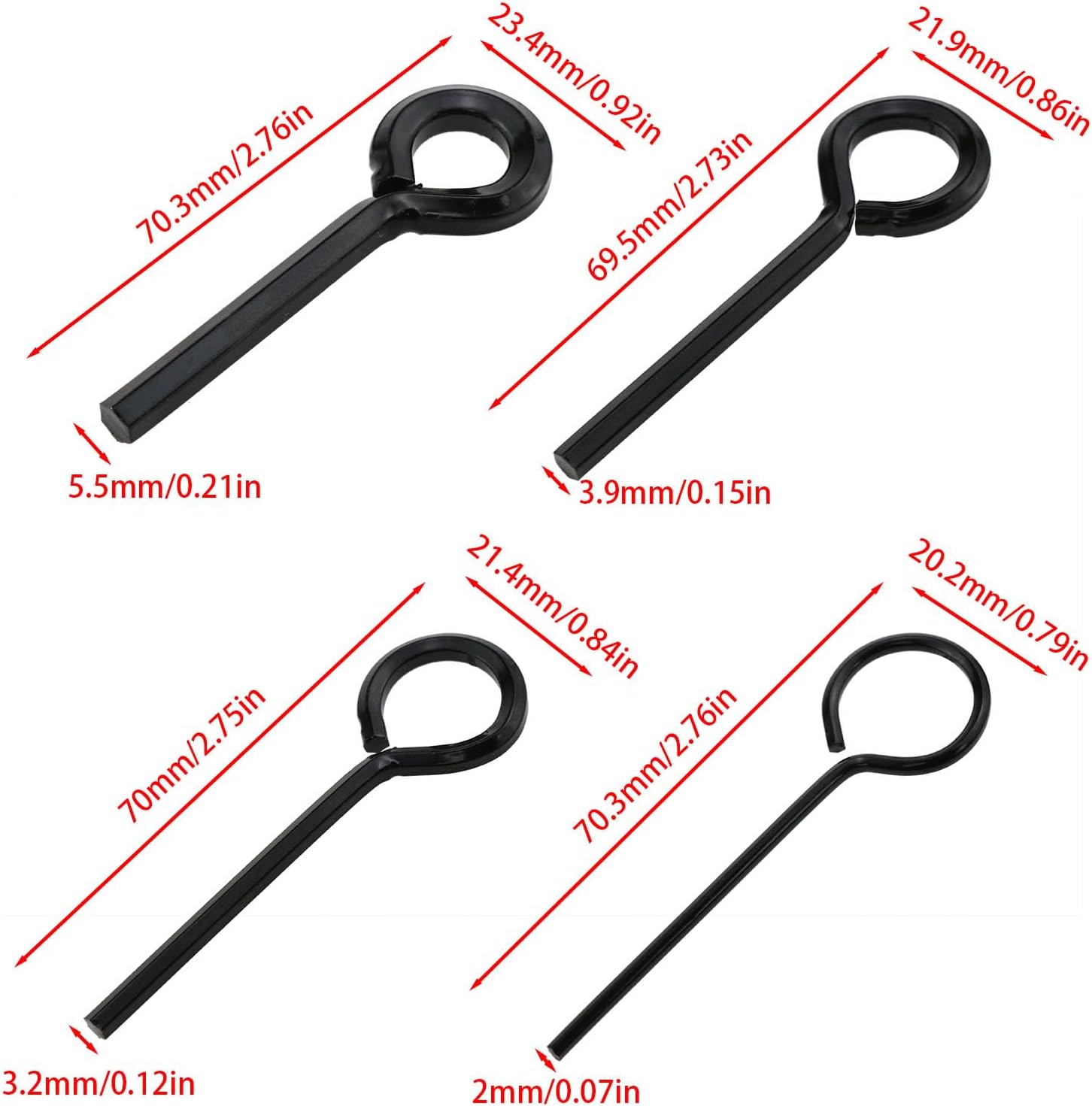 Hex Dogging Key Dogging Key Hex Wrench For Push Rod Emergency Exit Device (5/64, 1/8, 5/32, 7/32,Bblack With 1PCS Key Chain) 1 Set