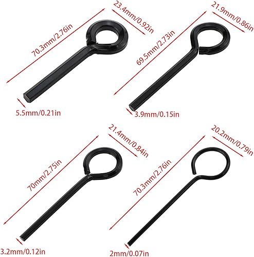 Miniatura 4 de Llave hexagonal para perr, llave hexagonal para varilla de empuje para dispositivo de salida de emergencia (5/64, 1/8, 5/32, 7/32, Bblack con 1
