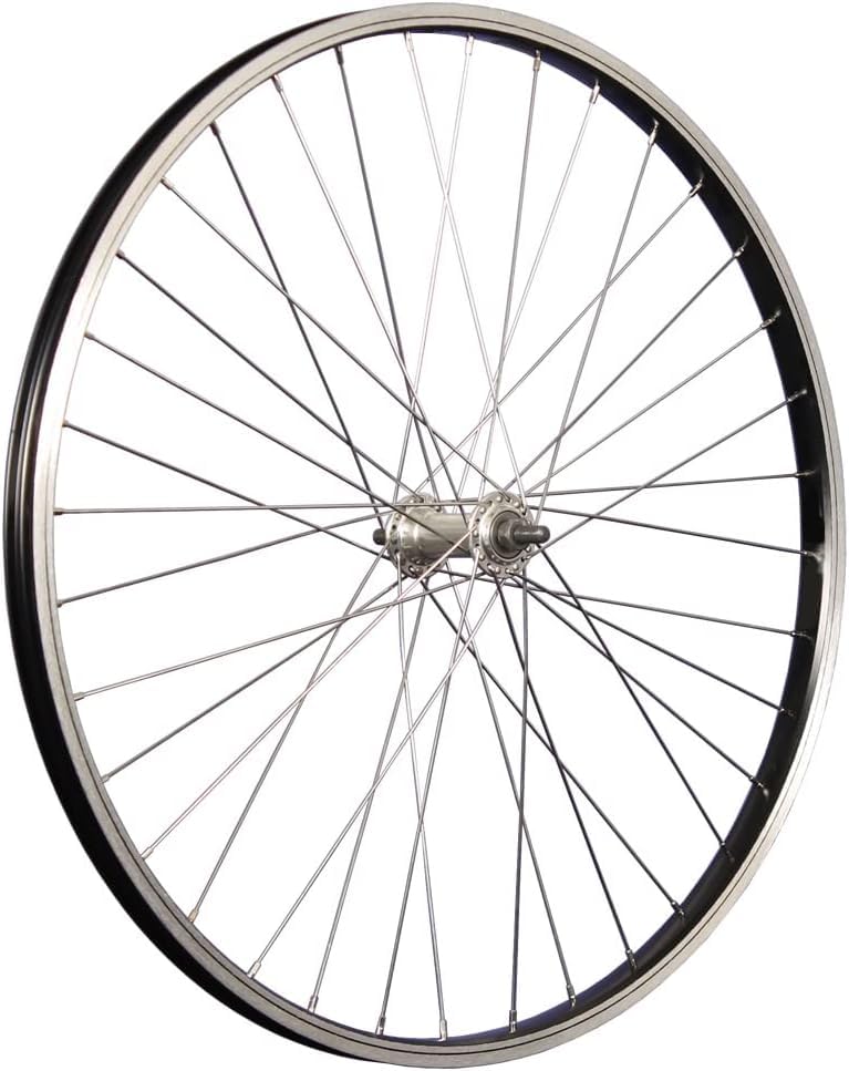 26 Zoll Vorderrad Laufrad Fahrrad Kastenfelge Aluminium Alufelge Felge Vorderfelge mit Muttern Silber