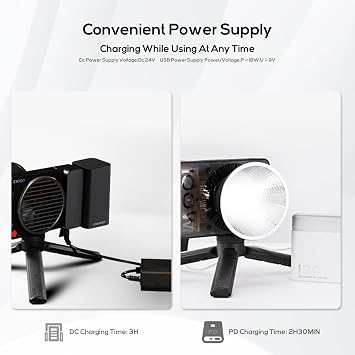 ZHIYUN CINEPEER CX100 COB LED Video Light 2700K~6500K Photography Studio Lighting with Battery Grip