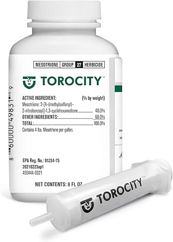 Atticus Torocity Herbicida (8 onzas) – (Comparar con Tenacity) – Concentrado de mesotriona – Eliminador selectivo de malezas para césped y césped –