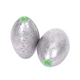 Atibin Removable Egg Lead Fishing Sinkers Saltwater Fishing Oval Sinkers Shot Drop Weight Sinker Set 1/10oz-10oz