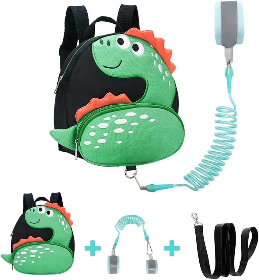 Toddler Backpack with Anti-Lost Harness Small Dinosaur Backpack Safety Leash for Boys and Girls Age 1-3 Years Old …