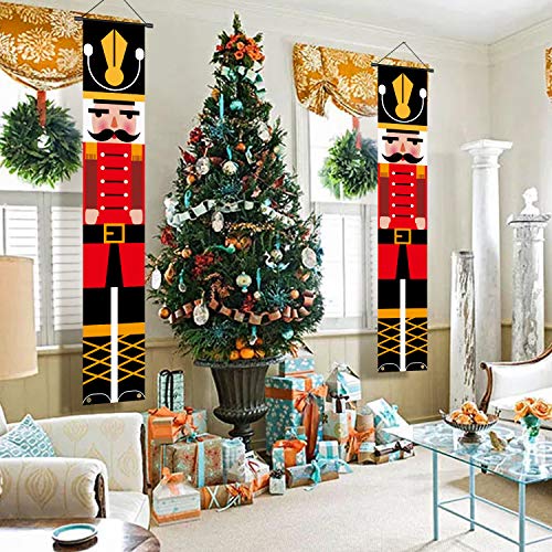 Codace 70.8 Inch Nutcracker Christmas Decorations, Outdoor Indoor Xmas Banners Hanging Sign For Home Front Door Porch Wall #TOP6