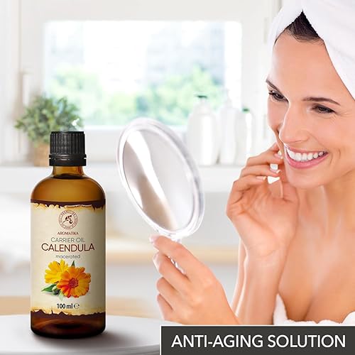 Miniatura 3 de Aceite de caléndula de 3.4 onzas líquidas (3.4 fl oz) – Extracto de flor de caléndula – infundido – Base de aceite de almendra – 100% puro y natural