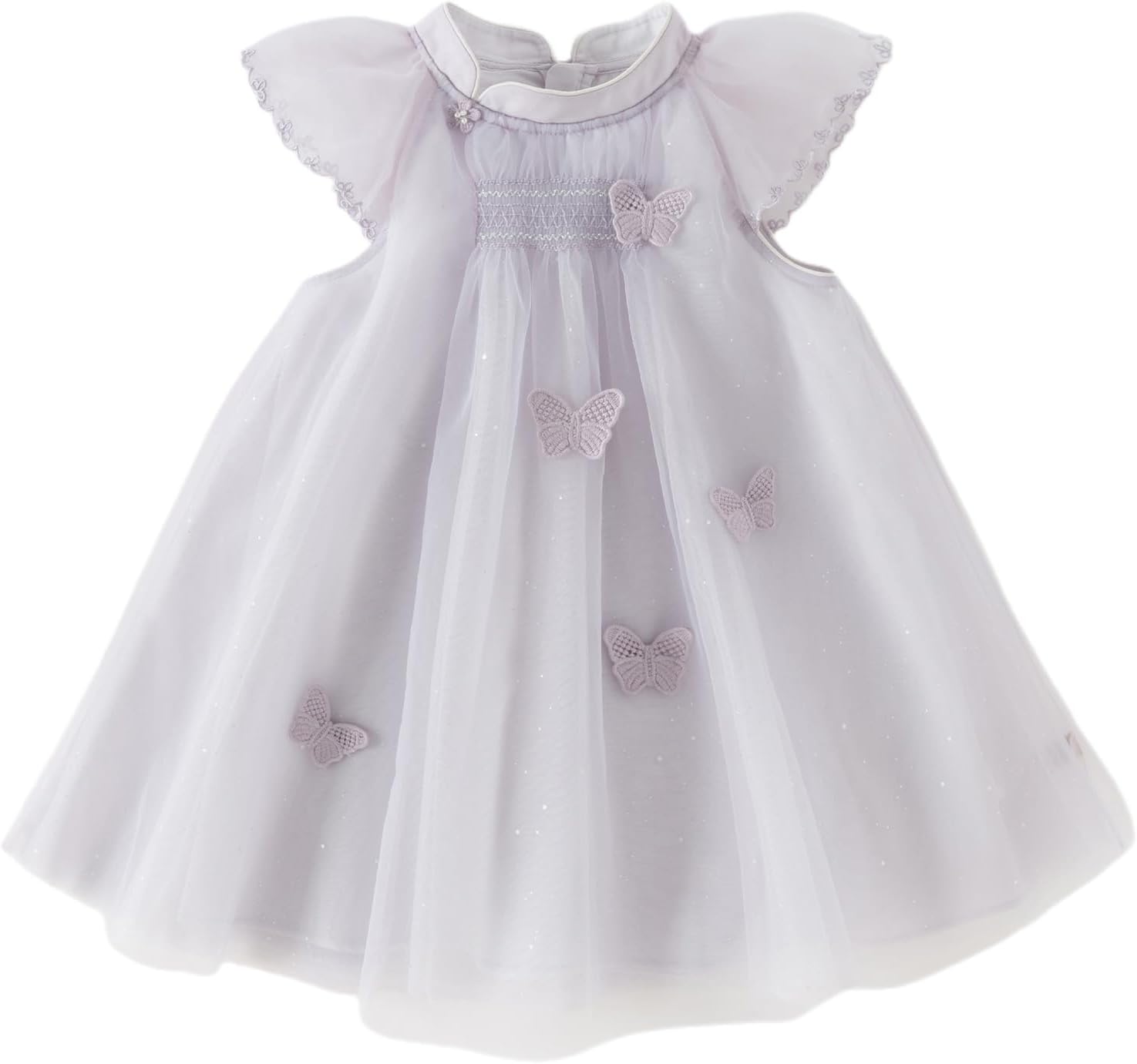 DAVE&BELLA Toddler Tulle Tutu Dress for Girls, Sleeveless Floral Embroidery Tiered Twirly Princess Birthday Party Dress