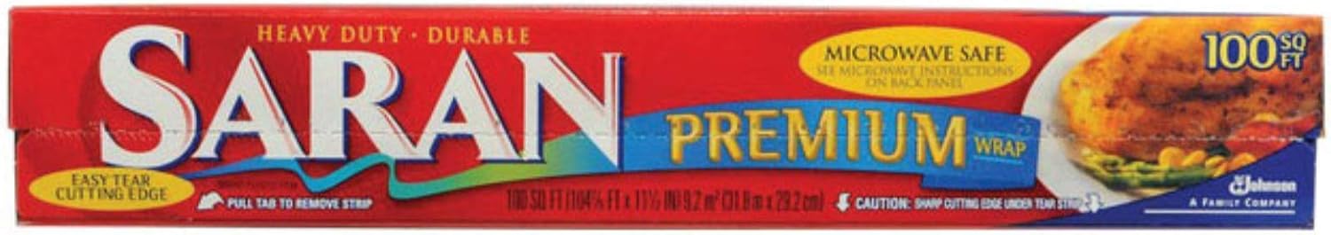 Saran Premium Plastic Wrap, 100 Sq Ft