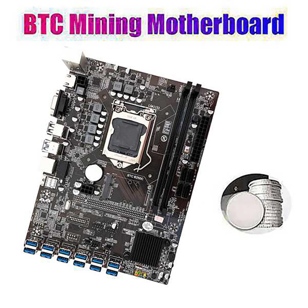 Nouvelle Carte MèRe MinièRe 12 Cartes B250C BTC + Adaptateur USB3.0 19P/20P vers Type-E + Câble de Commutation 12USB3.0 (PCIE) LGA1151 DDR4 MSATA