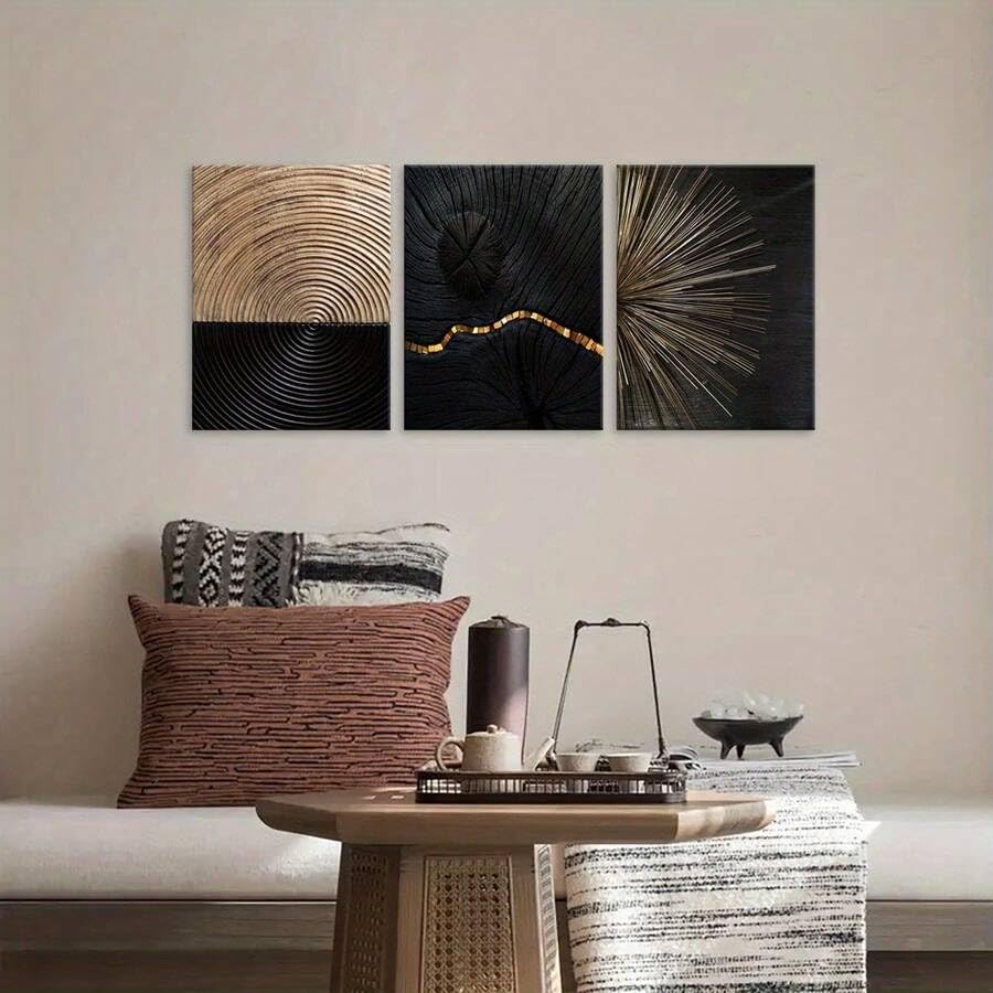 Affiche murale spirale moderne 2D texture lin 50 x 70 cm