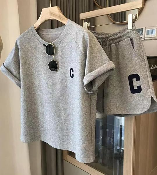 [ASARANS] 上下セット セットアップ レディース 半袖 ショートパンツ Tシャツ パンツ 夏 ルームウェア スポーツウェア 大きいサイズ 楽ちん カジュアル - 2