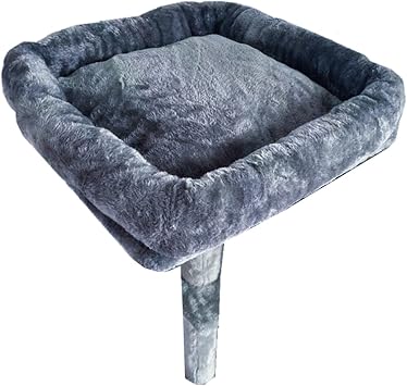 SHENGOCASE Kedi Ağacı Kulesi Aksesuarları Yedek Parçalar Elastik Bantlı Kedi Levrek için Üst Yastık Yatak (35 cm x 35 cm, Gri)