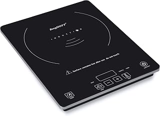 Tronic Tempered Glass Touch Screen Induction Cooktop 1800W, Auto-pan Detection, 14" Black Shatter-resistant
