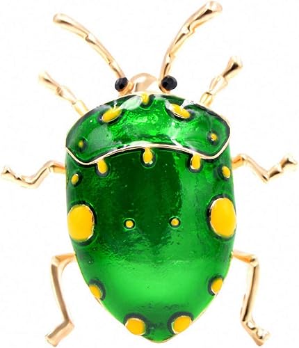Jana Winkle Enamel Beetle Brooches Women Cute Bug Brooch Pin Blue Color Jewelry 
