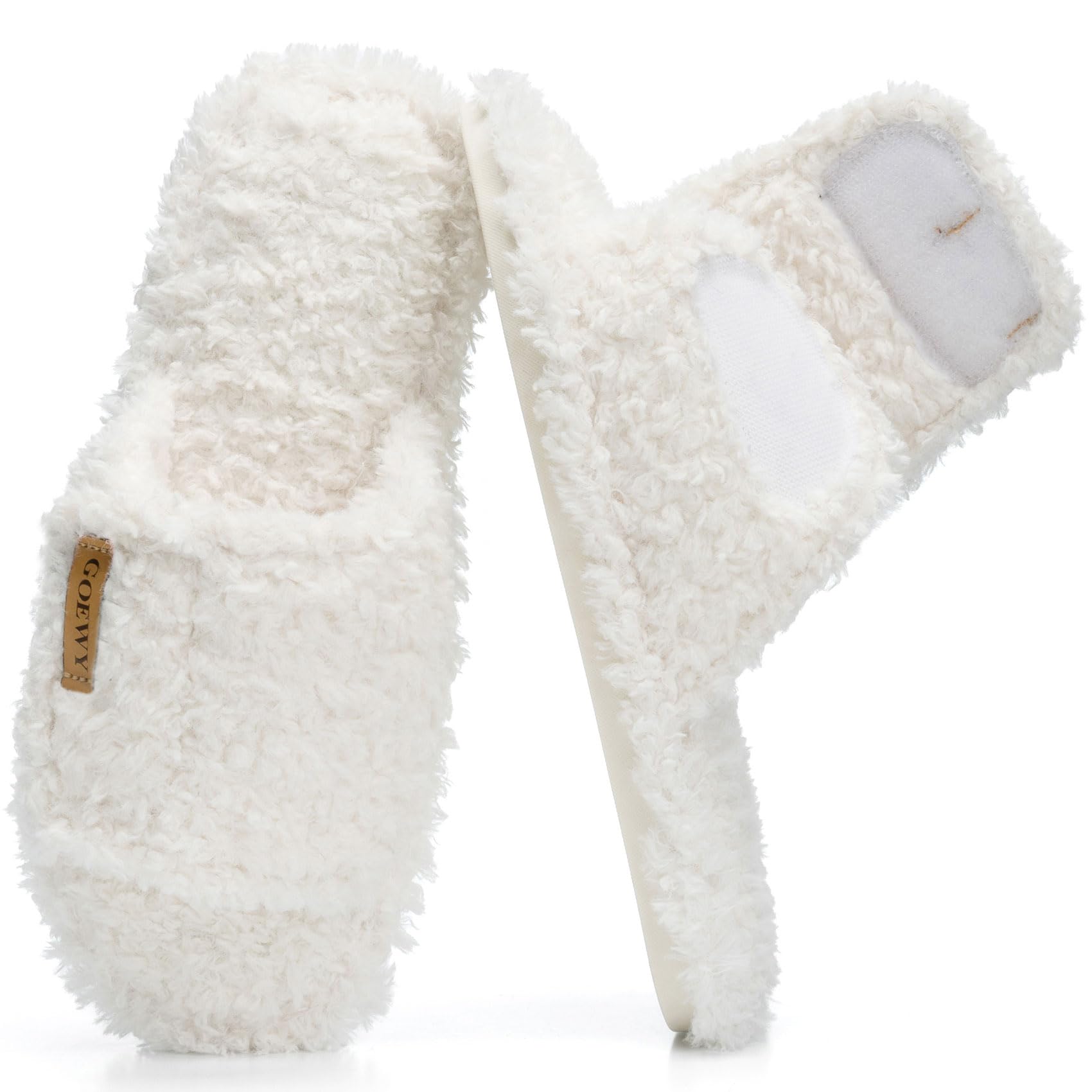 Adjustable Open-Toe Womens Slippers Cozy House Slippers with Memory Foam Indoor Outdoor Non-Slip Cute Ladies Shoes Sandals Gifts