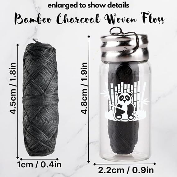 Boonboo Dental Floss | 100FT/30M Bamboo Woven Fiber | Coconut Flavor | Glass Bottle & Cutting Lid | Biodegradable & Sustainable (Coconut)