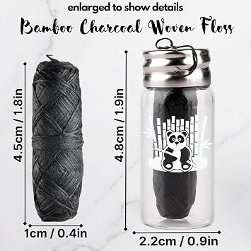 Boonboo Dental Floss | 100FT/30M Bamboo Woven Fiber | Coconut Flavor | Glass Bottle & Cutting Lid | Biodegradable & Sustainable (Coconut)