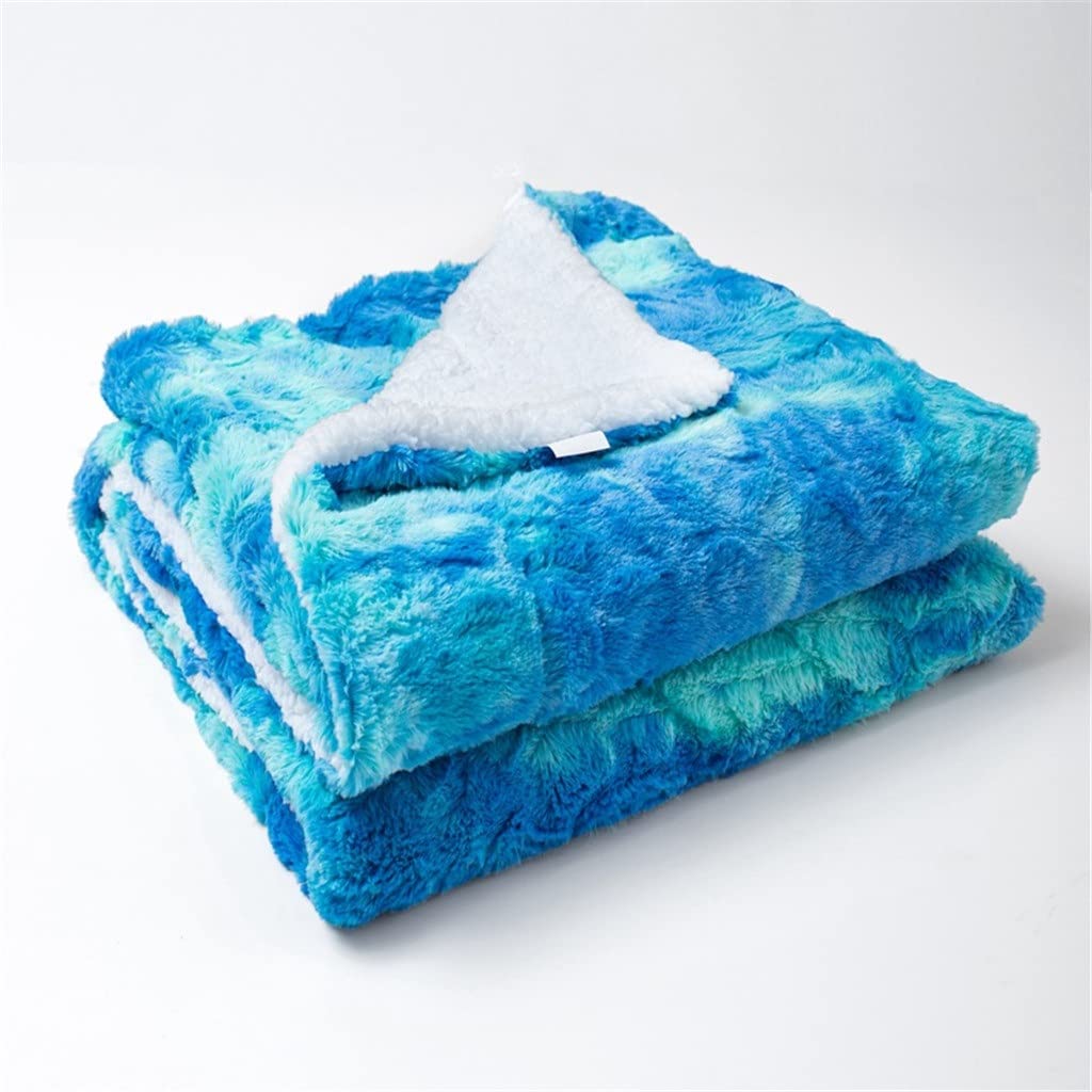 Couverture en cachemire pour soirées d'hiver plaid peluche tie-dye grand confort
