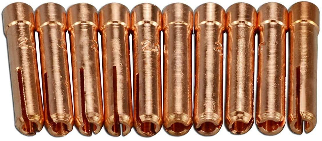 RIVERWELD TIG Collets 13N23 2.4mm Orifice Fit DB PTA SR WP 9 20 25 TIG Welding Torch Pack of 10