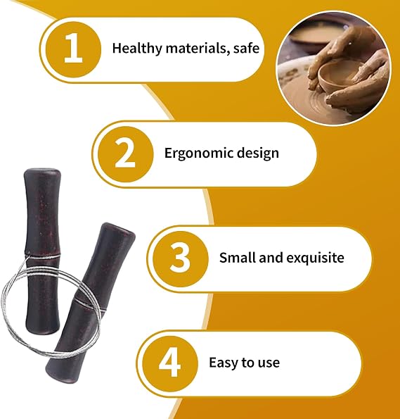 1Pcs Cheese Cutter with Wire, Premium Clay Cutter Tool, Stainless Steel Twisted Wire & Wooden Handle for Clay, Pottery, Cheese, Dough, Ceramics, Art Sculptures
