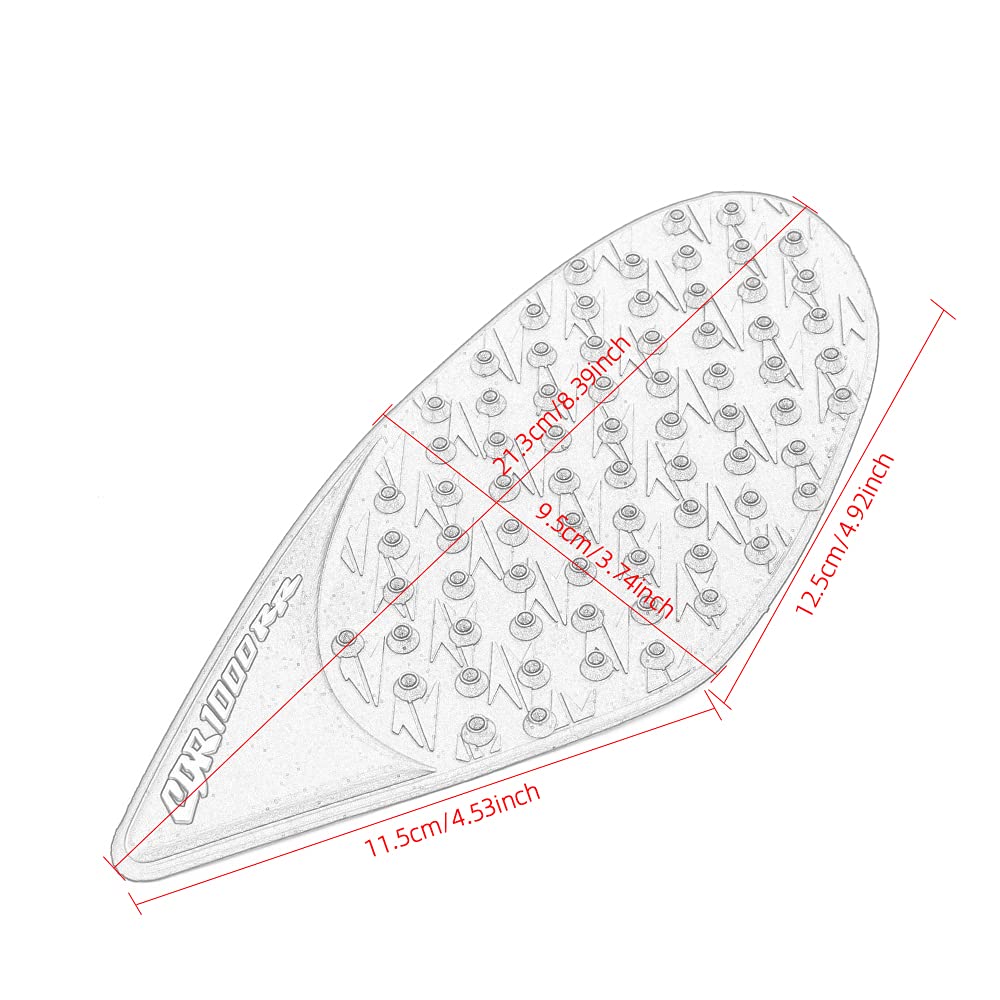 Adesivi laterali per serbatoio da moto Grip per le ginocchia Protettori in gomma nera Gas serbatoio Traccia Compatibile con e la maggior parte delle moto con serbatoio in metallo