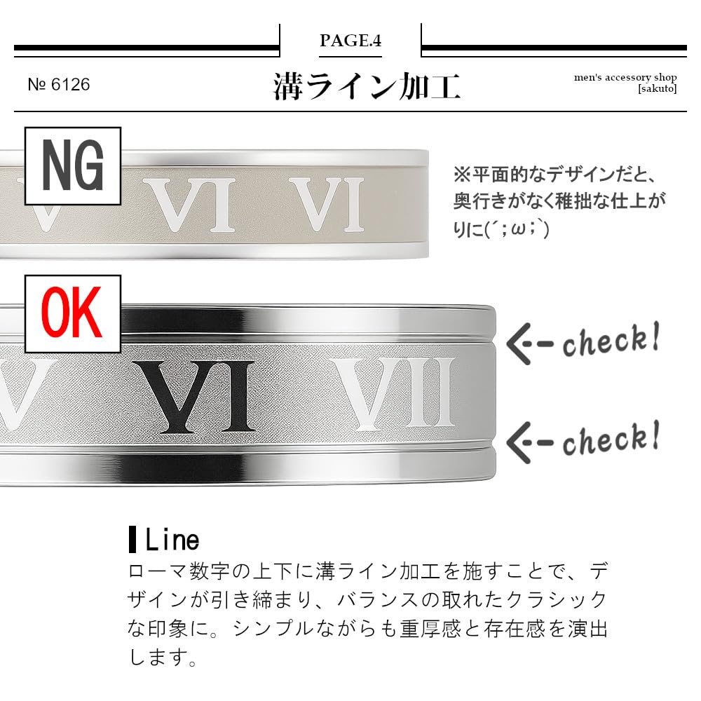 Amazon | [sakuto] 指輪 メンズ ローマ数字 リング ステンレス