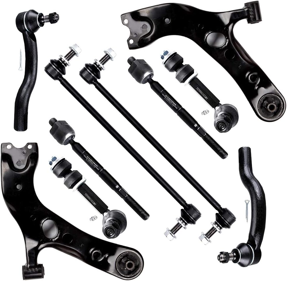SCITOO 10pcs Suspension Kit Front Lower Control Arm Inner Outer Tie Rod End Front Rear Sway Bar Link Fit 2006-2018 For Toyota For Rav4