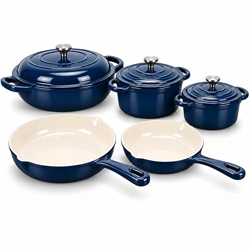 QuliMetal 5-Piece Navy Blue Enameled Cast product photo (Cookware & Knives) — ScooterReviewPro review