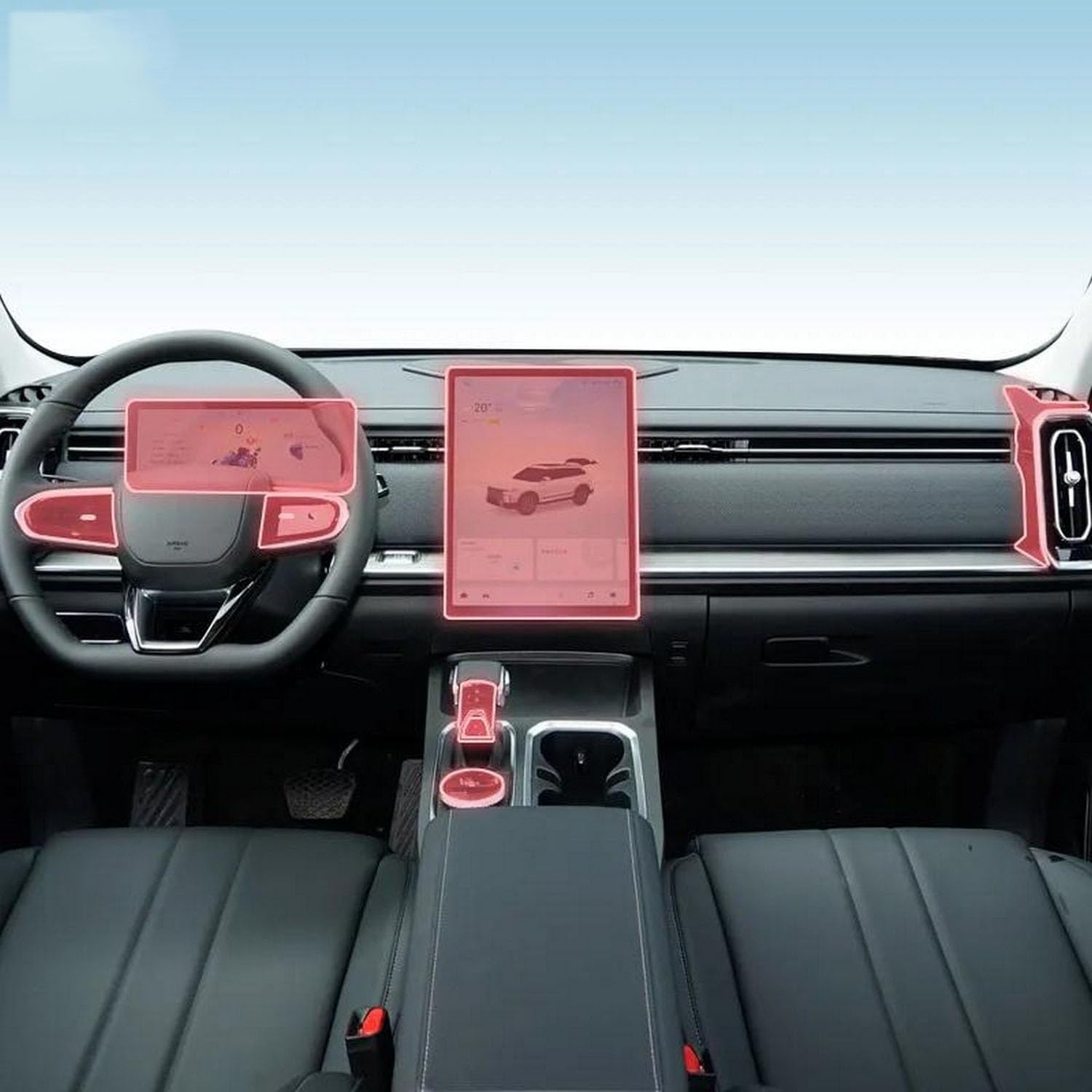 Car Center Console Screen Protective Film Anti-Scratch Repair Clear TPU Sticker Accessories，for Chery JAECOO J7 2023-2025