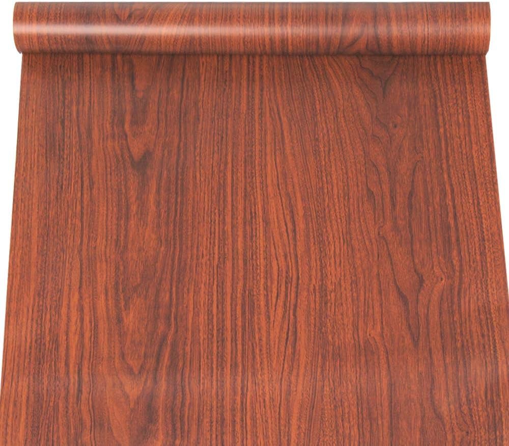 HOMSUN Wood Peel and Stick Wallpaper Wood Grain Contact Paper Self Adhesive Film Removable Textured Wood Decorative Wall Covering Faux Vinyl Cabinet (16in x 12ft, Red Brown) (B0CK5T3SMM) Amazon Price History, Amazon Price Tracker