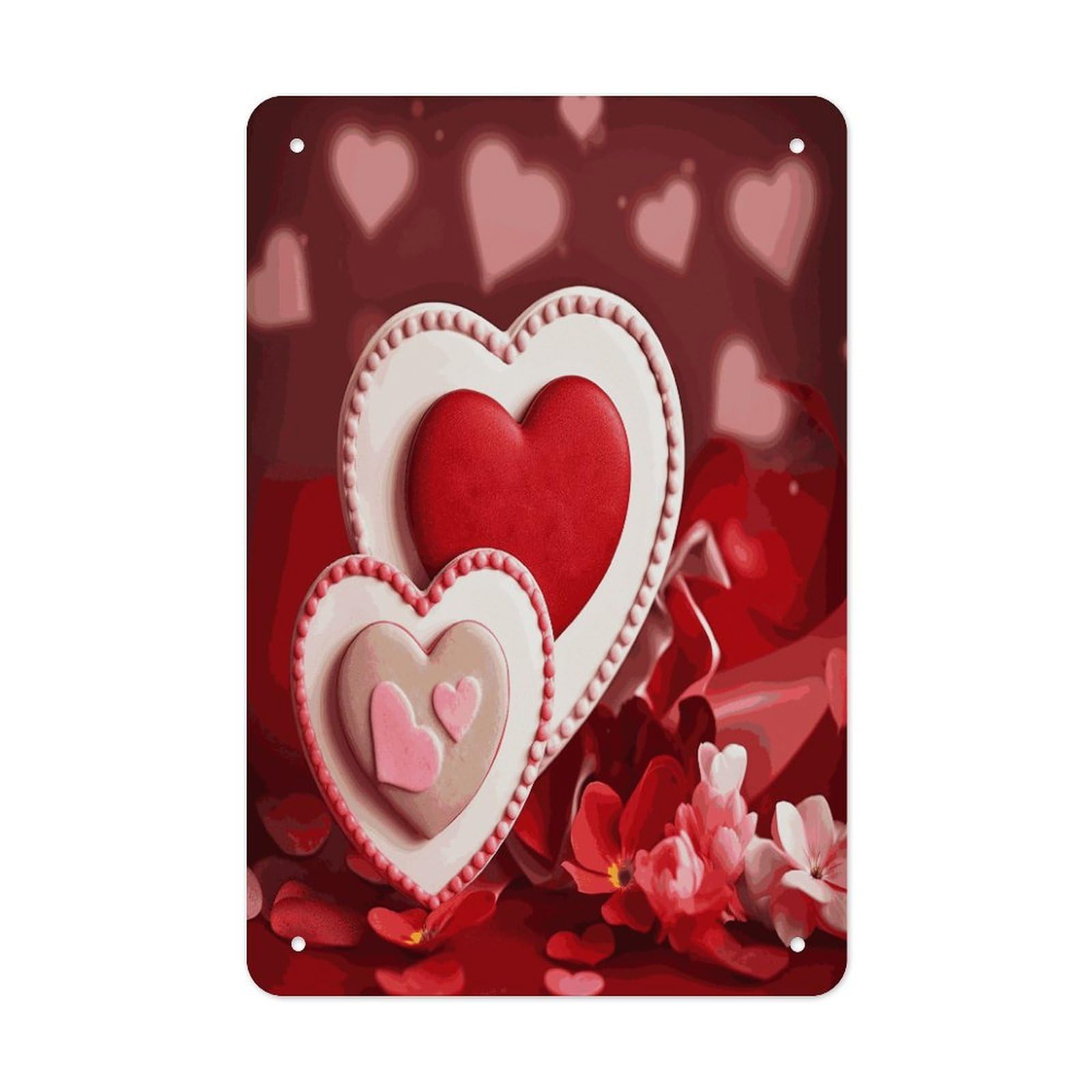 Happy Valentine's Day Metal Tin Sign Wall Decor Hanging Plaque