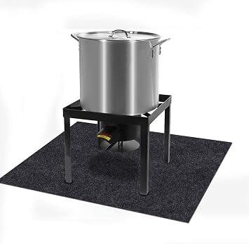 Under the Turkey Fryer Mat,Absorb Oil and Water,Protects BBQ Deck or Patio from Oil,Grease,and Spills, Slip Resistant and Waterproof (Turkey Fryer Mat:36inches x 30inches)