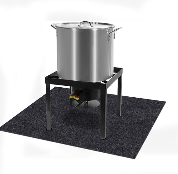 Under the Turkey Fryer Mat,Absorb Oil and Water,Protects BBQ Deck or Patio from Oil,Grease,and Spills, Slip Resistant and Waterproof (Turkey Fryer Mat:36inches x 30inches)