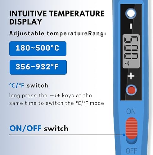 Vista 10 de ACRSIKR Kit de combustión de madera, pantalla LED, herramienta de combustión de madera, temperatura ajustable, kit de pluma pirográfica para Led