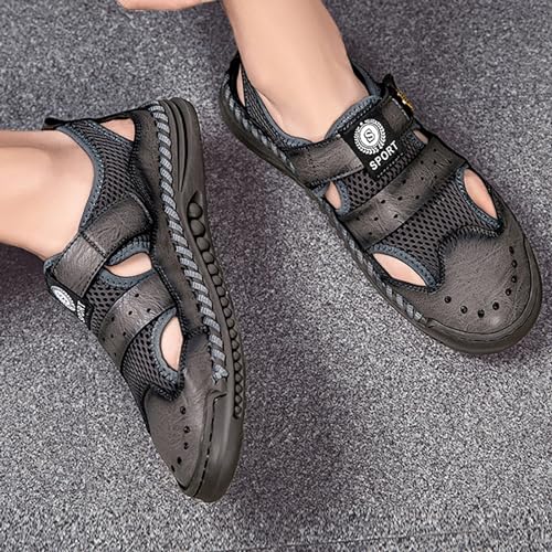 Sandalias de malla transpirable con puntera cerrada y correa ajustable de hombre 3