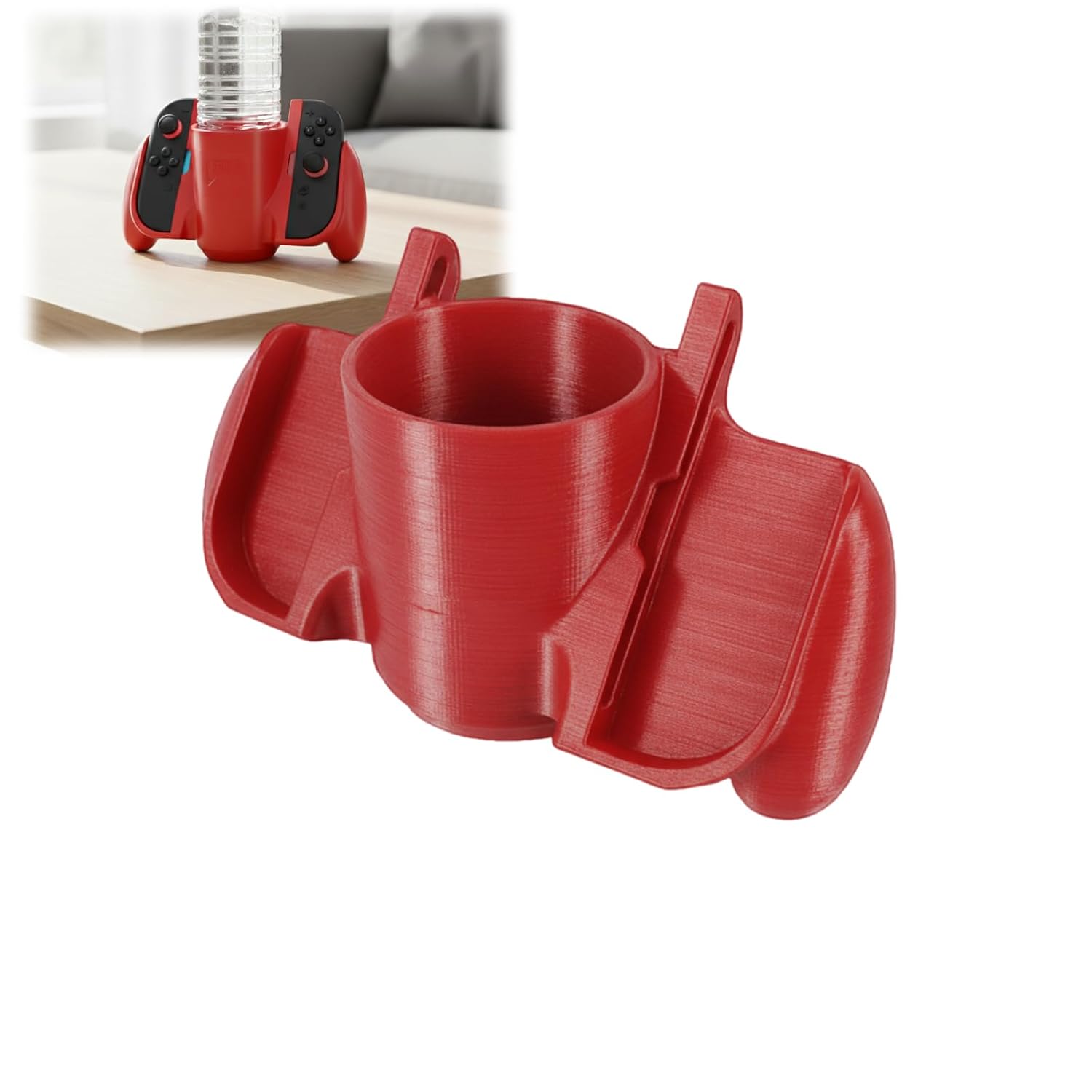 Beverage Holder Comfort Grip for Nintendo Switch 2 Joy-Con, Ergonomic Controller Grip Case, Handheld Gaming Handle, Secure Fit Design, Extended Play Comfort (Red)
