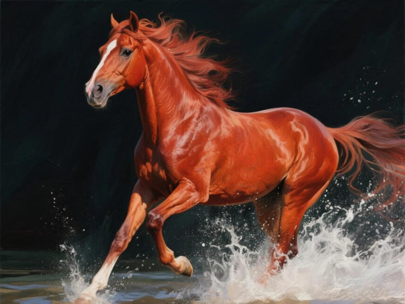 Henypt Cross Stitch Kit Horse Animal DIY Needlepoint Set for Beginners The Elderly with Accessories Handmade DIY/Gifts 14CT 50x70cm