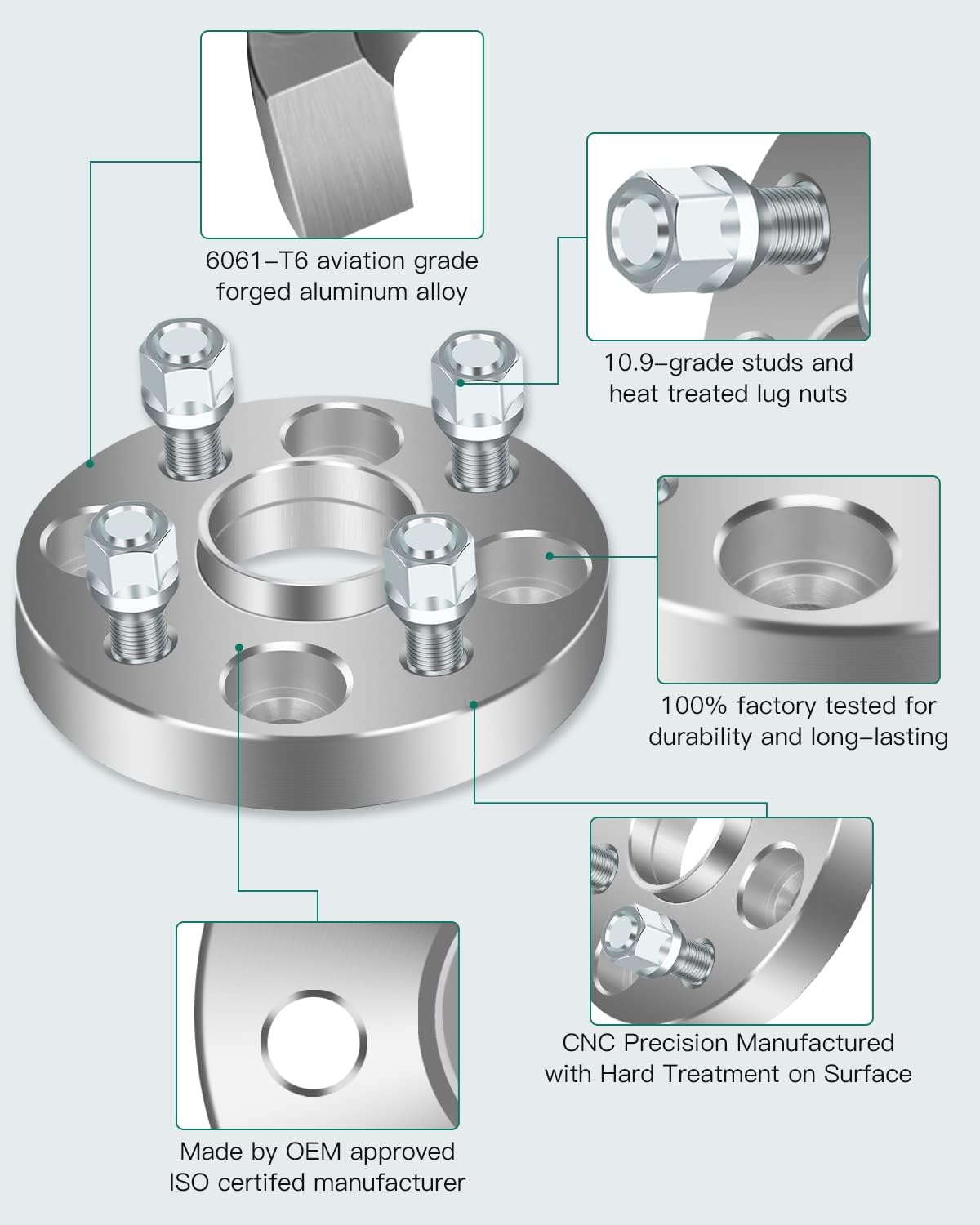 AINTIER 4X 4 Lug Hubcentric Wheel Spacers Adapters 1" 4x100mm to 4x100mm with 12x1.5 Studs 56.1mm fits for Aveo Wheel Spacers for Mirage Wheel Spacers