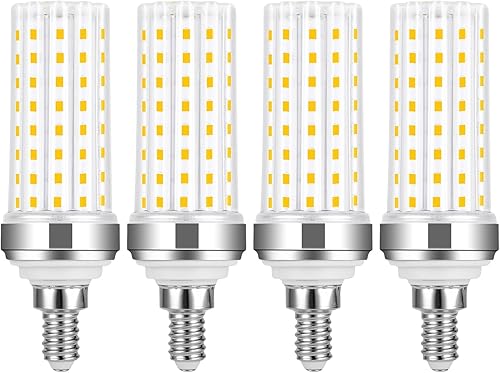 Bombilla LED E12, bombilla LED de candelabro de 20 W, blanco cálido 3000 K, bombillas incandescentes equivalentes a 150 W, bombillas de ventilador