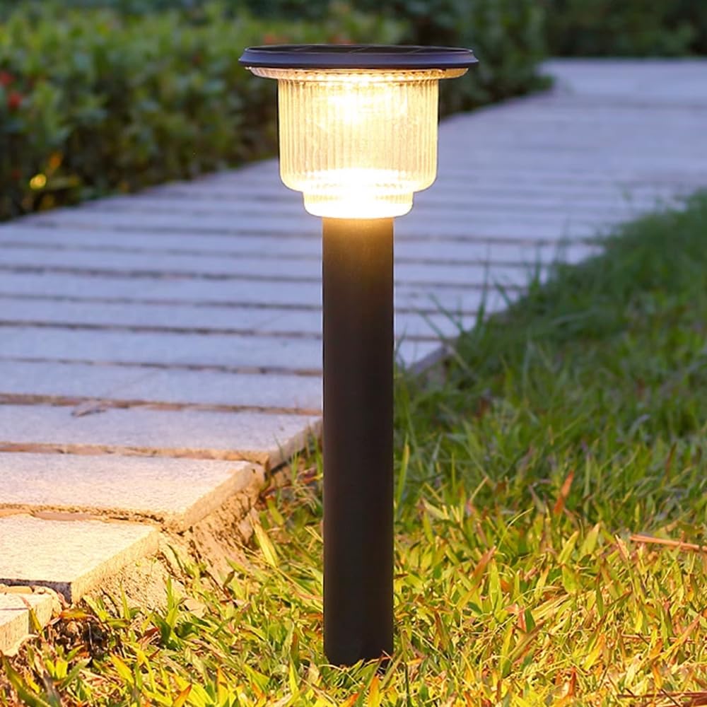 HELCEKOU Solar LED Bollard Landscape Light 23.6" Outdoor Aluminum Rustproof Pathway Modern Lighting with IP65 Waterproof Garden Path for Lawn Yard Balcony Walkway Lights