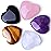 5 PCS Crystals Natural Heart Pocket Stones Polished Rose Quartz Amethyst Assorted Healing Crystals Palm Love Shaped 0.8 Gemstones Set Reiki Energy Balancing Meditation Mother\'s Day Gift