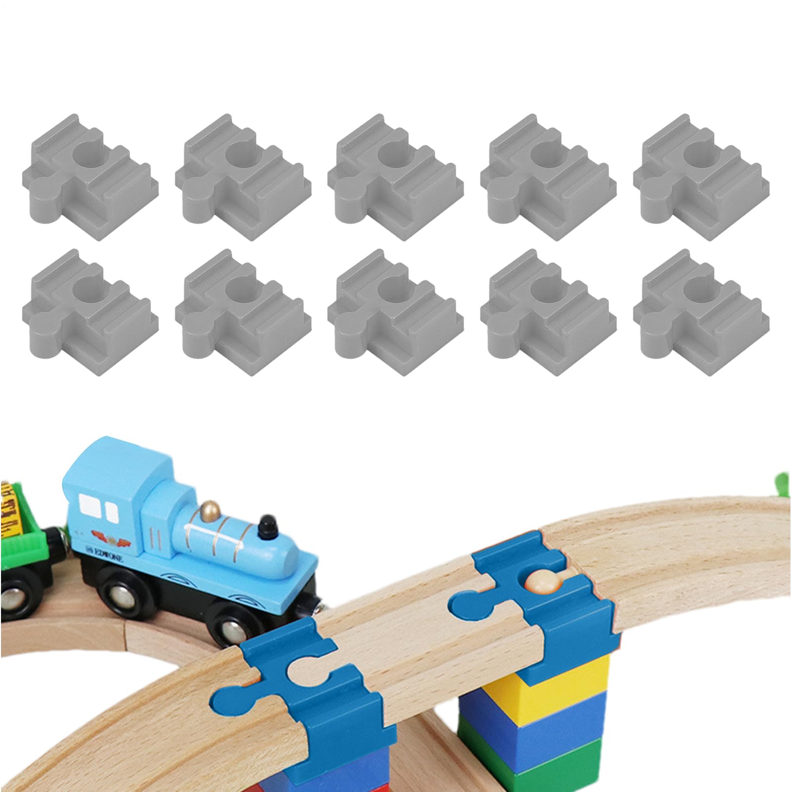 Wooden Train Track Connectors | Track Adapter for Wooden Train,Interactive Connecting Accessories for Boys Girls Ages 3+ Bedroom Living Room Playroom Indoor Play Holiday Birthday Preschool