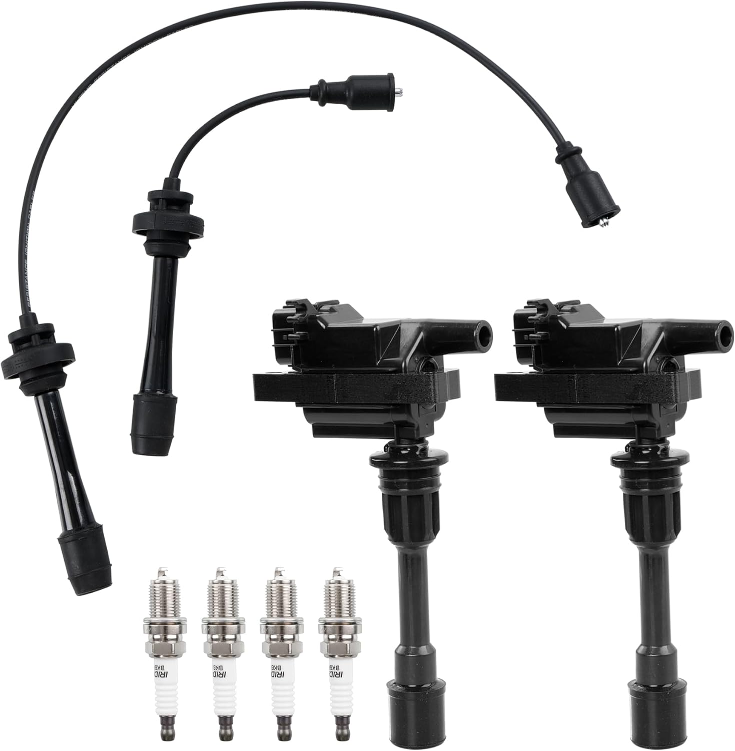 HQPASFY UF407 Ignition Coil Pack & Iridium Spark Plugs & Wire Compatible with 2001 2002 2003 Mazda Protege Mazda Protege5 Repalce# 5C1208 GN10301