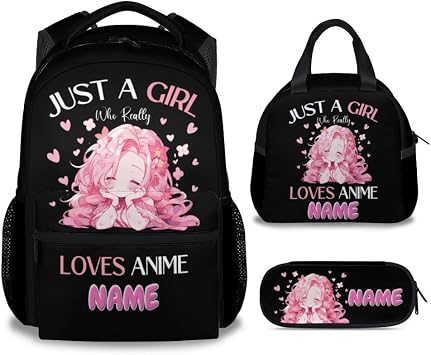 UNIKITTY Custom School Backpack with Lunch Box - Girls Backpack Ages 6-8, Cute Kids Backpack with Lunch Bag, 17" Durable Large Capacity Elementary Bookbags for Travel