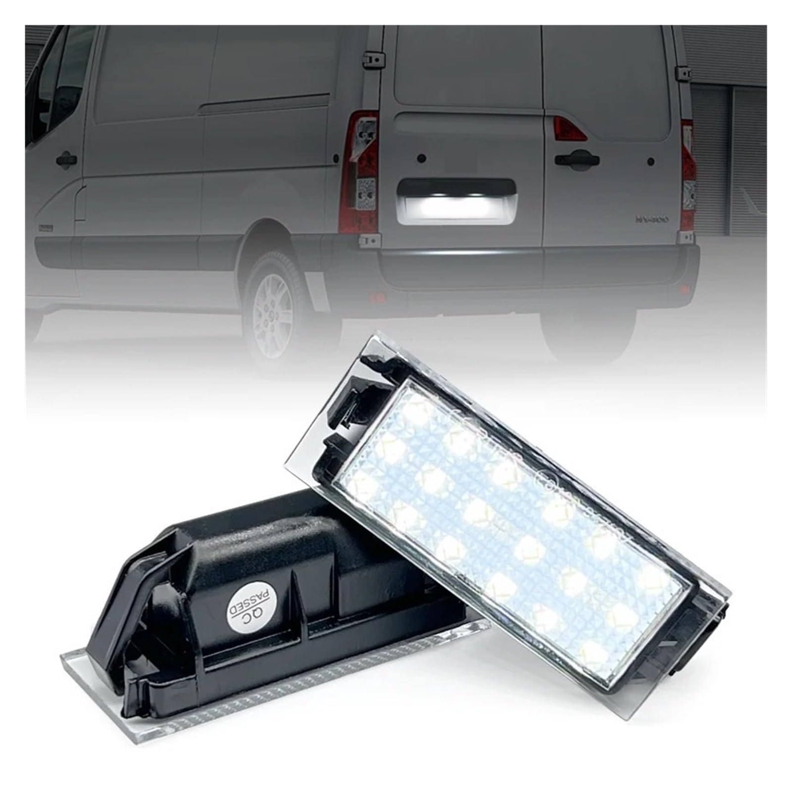 Luci Targa Per Nissan Interstar X70 NV400 LED Bianco Numero Luce Targa 2 Pezzi