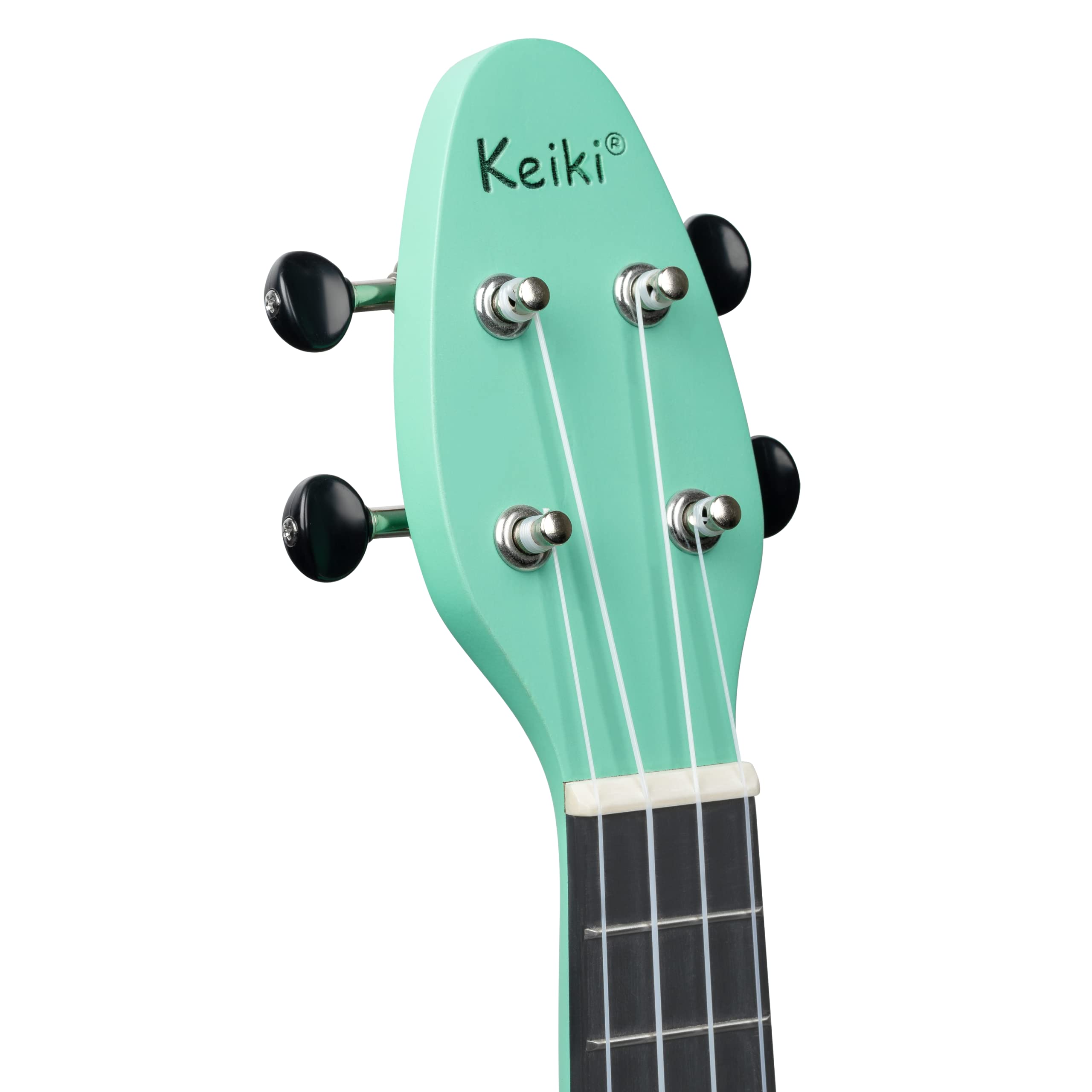 Ortega Guitars Akustyczne Ukulele Sopranowe – Seria Keiki K2 – w Zestawie z Akcesoriami – Agathis/ABS, Kolor Miętowy (K2-CBM)