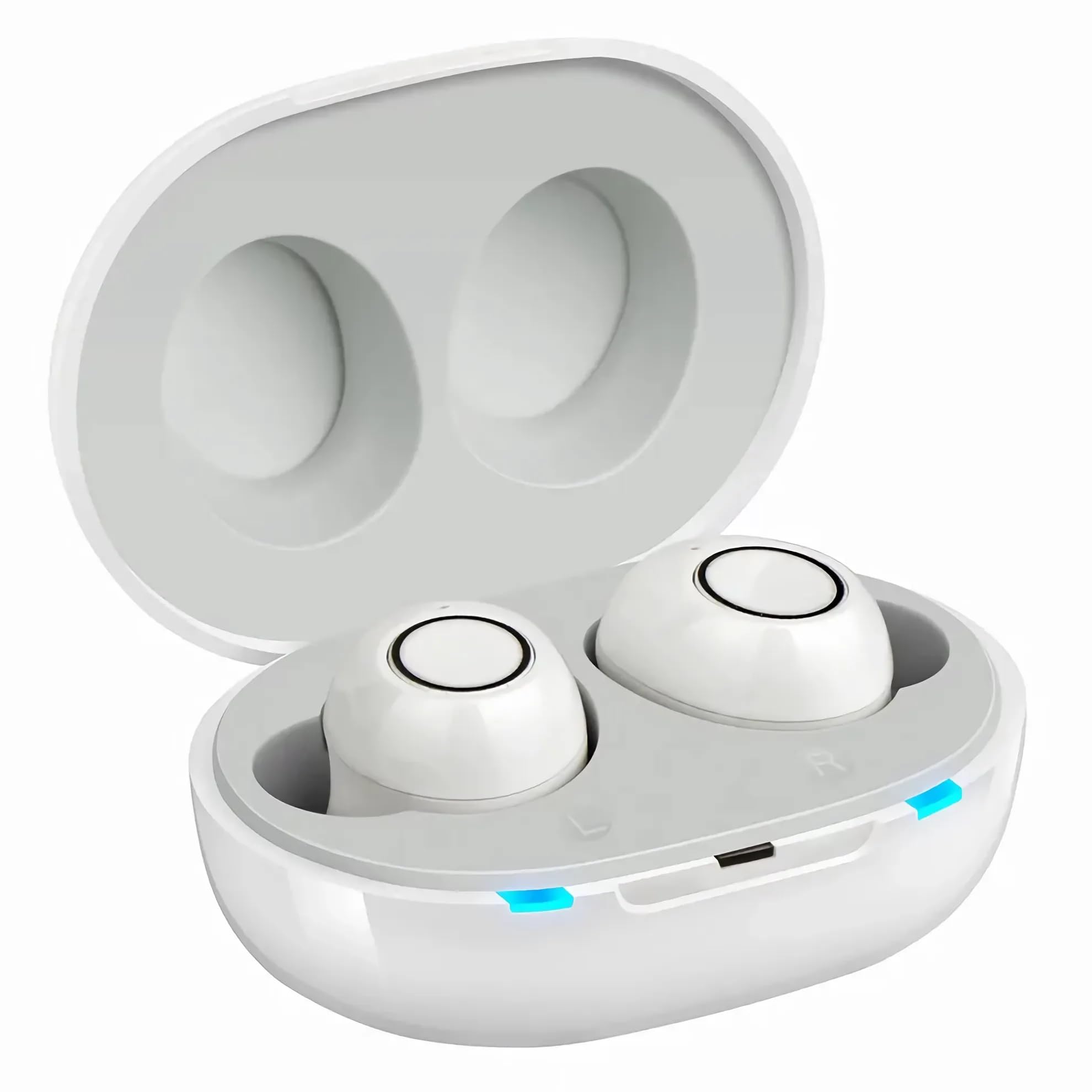 JINGHAO Amplificateur De Son Rechargeable Amplificateur de son auditif Invisible Avec Portable Boîtier De Chargement, lot de 2 (Blanc)