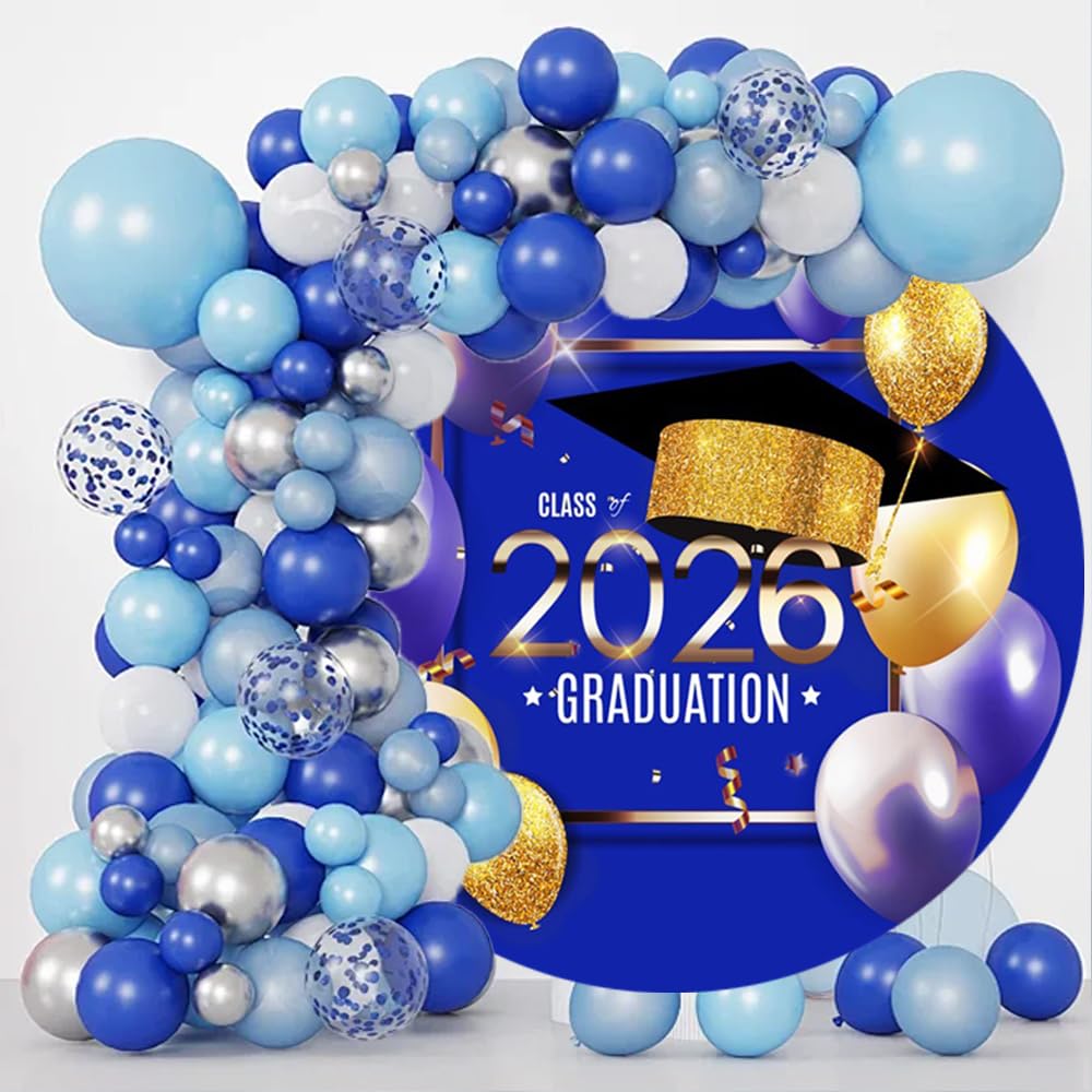 Aazon.co : OERJU Red Graduation Round Backdrop Cover 6x6ft Class Of 2025 Graduation Party