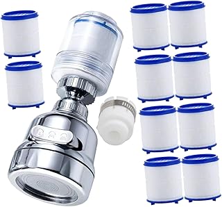 VALICLUD Wasserhahnfilter mit Drehbarem Aufsatz Sprühfunktion Langlebiger Küchen Wasserhahn Sprühkopf Flexibler Belüfter für Waschbecken und Brause Einfach zu Montieren