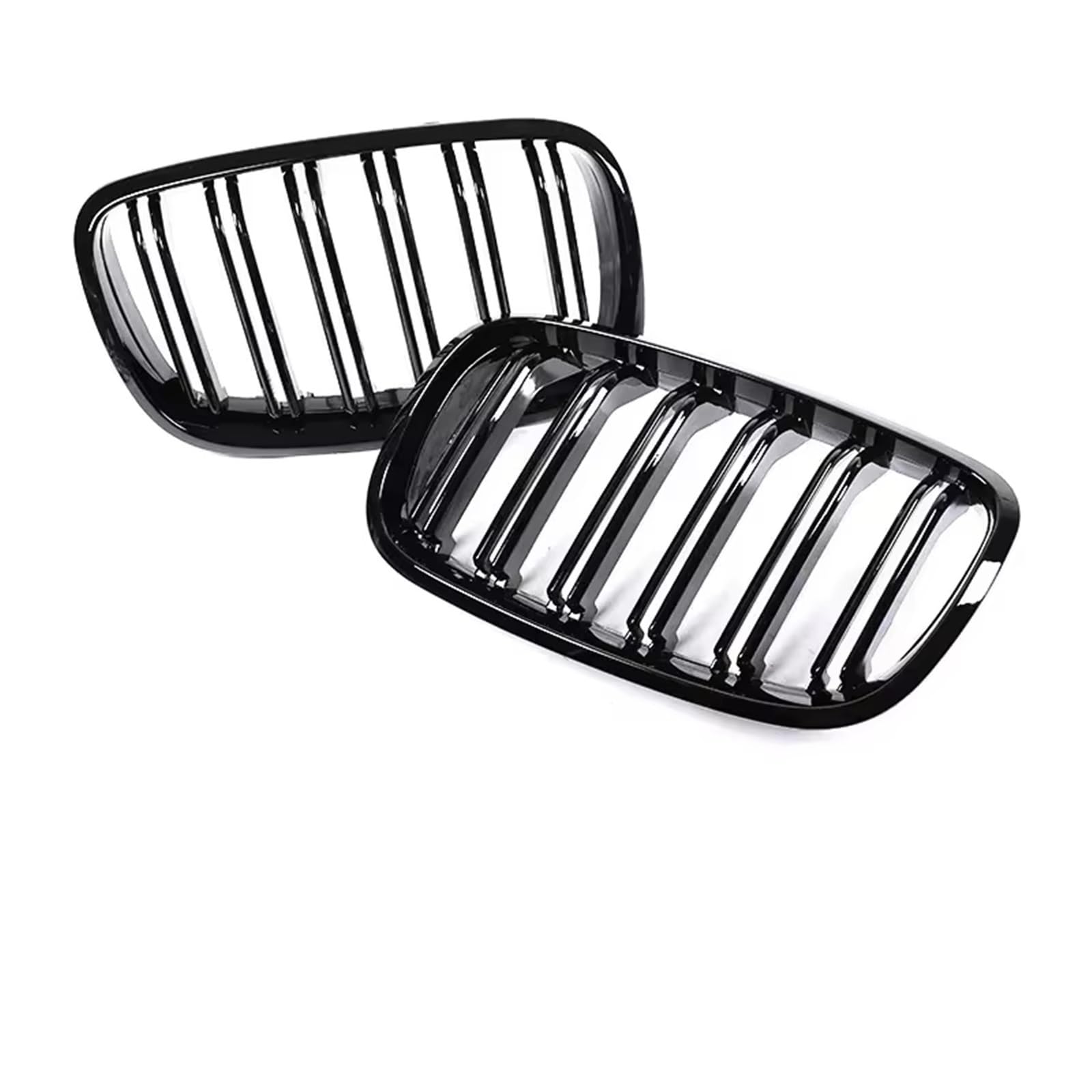 Rejilla frontal de parachoques doble línea estilo carbono compatible con X5 E70 2006-2014 6