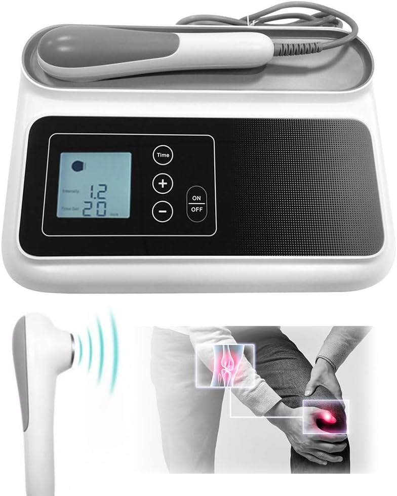 1.05 Mhz Ultrasound Physiotherapy Equipment,Therapeutic ultrasonic Machine for Pain Relief Arthritis Skin Rejuvenation Home Use, 5 Gears Intensity/Timer, for Knees Shoulders Lumbar Arms Neck